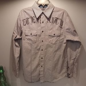Carbon black button down shirt